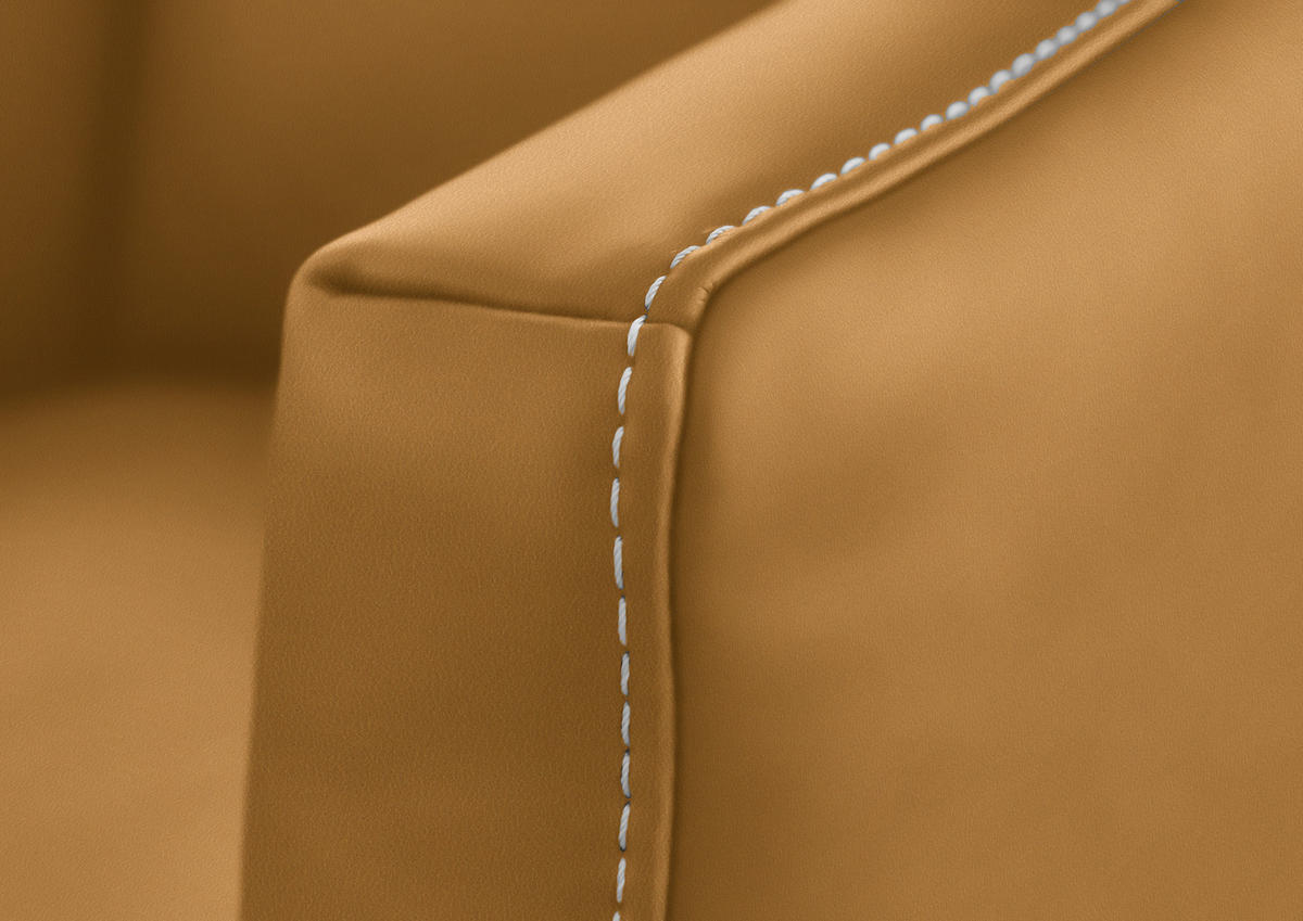 2-SITZER-SOFA Echtleder Currygelb  - Currygelb/Eichefarben, Natur, Leder/Holz (207/86/87cm) - Valnatura