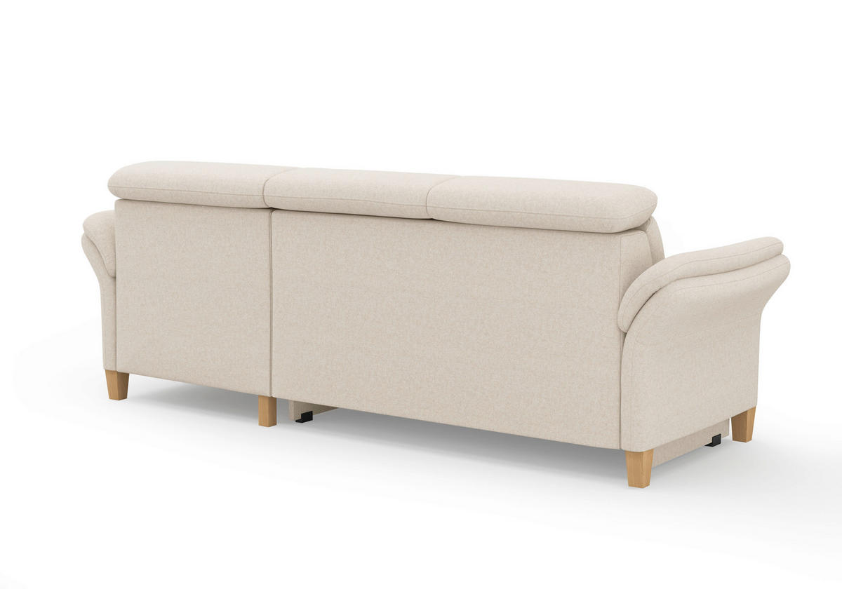 ECKSOFA GLENDALE E Creme Flachgewebe  - Eichefarben/Creme, KONVENTIONELL, Holz/Textil (253/166cm) - Sit & More