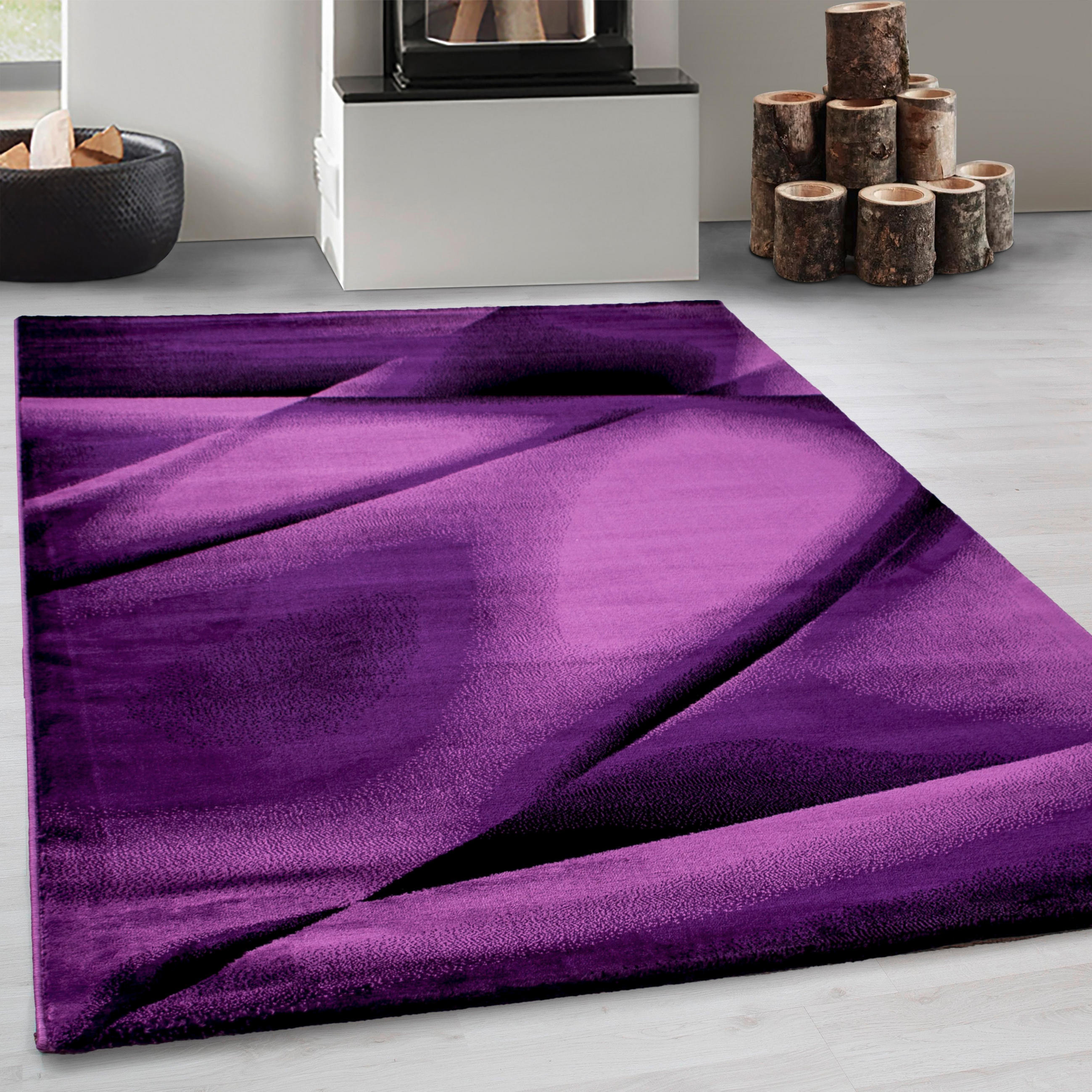 Thumbnail - Ayyildiz  Webteppich Miami, Lila, Textil, Abstraktes, rechteckig, 120x170 cm, Oeko-Tex® Standard 100, für Fußbodenheizun...