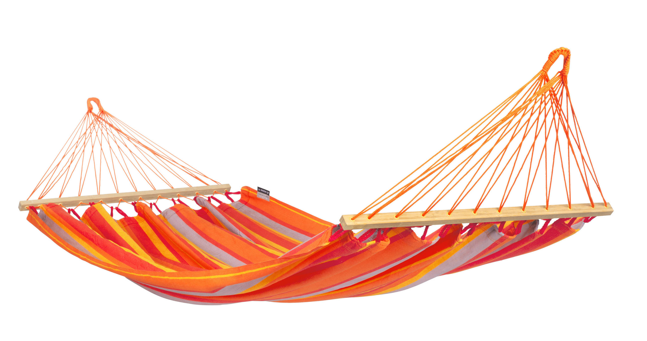 HÄNGEMATTE single bar outdoor  - Gelb/Rot, KONVENTIONELL, Holz/Textil (140/300cm) - La Siesta