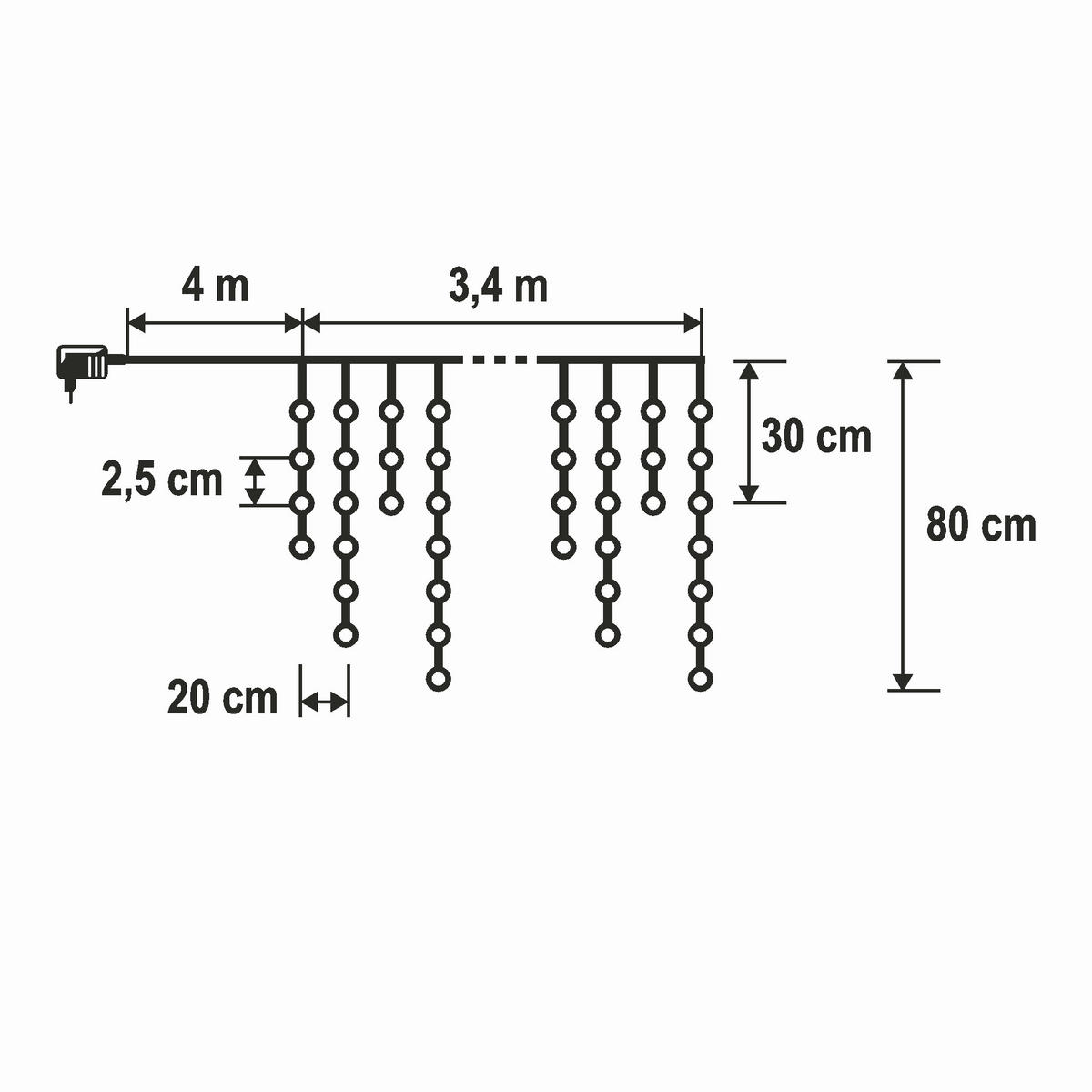 FÉNYFÜGGÖNY - fehér, Basics, műanyag (340/80cm)