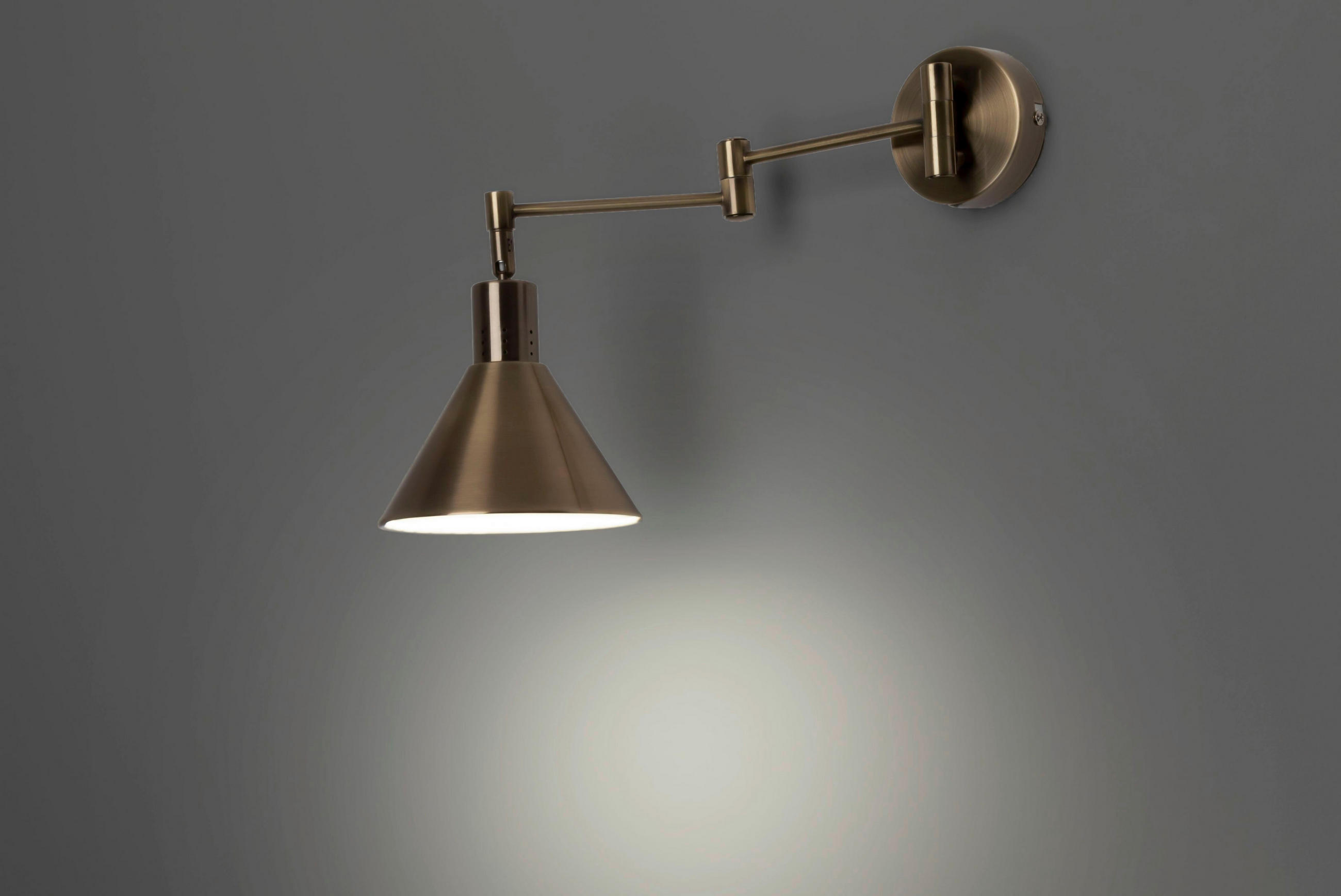 VÄGGLAMPA 37.5/14/17 cm   - platinafärgad, Basics, metall (37.5/14/17cm)