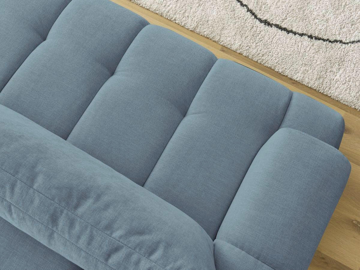 SCHLAFSOFA FUJI Leinenoptik Hellblau  inkl.  - Schwarz/Hellblau, MODERN, Kunststoff/Textil (251/113/88cm)