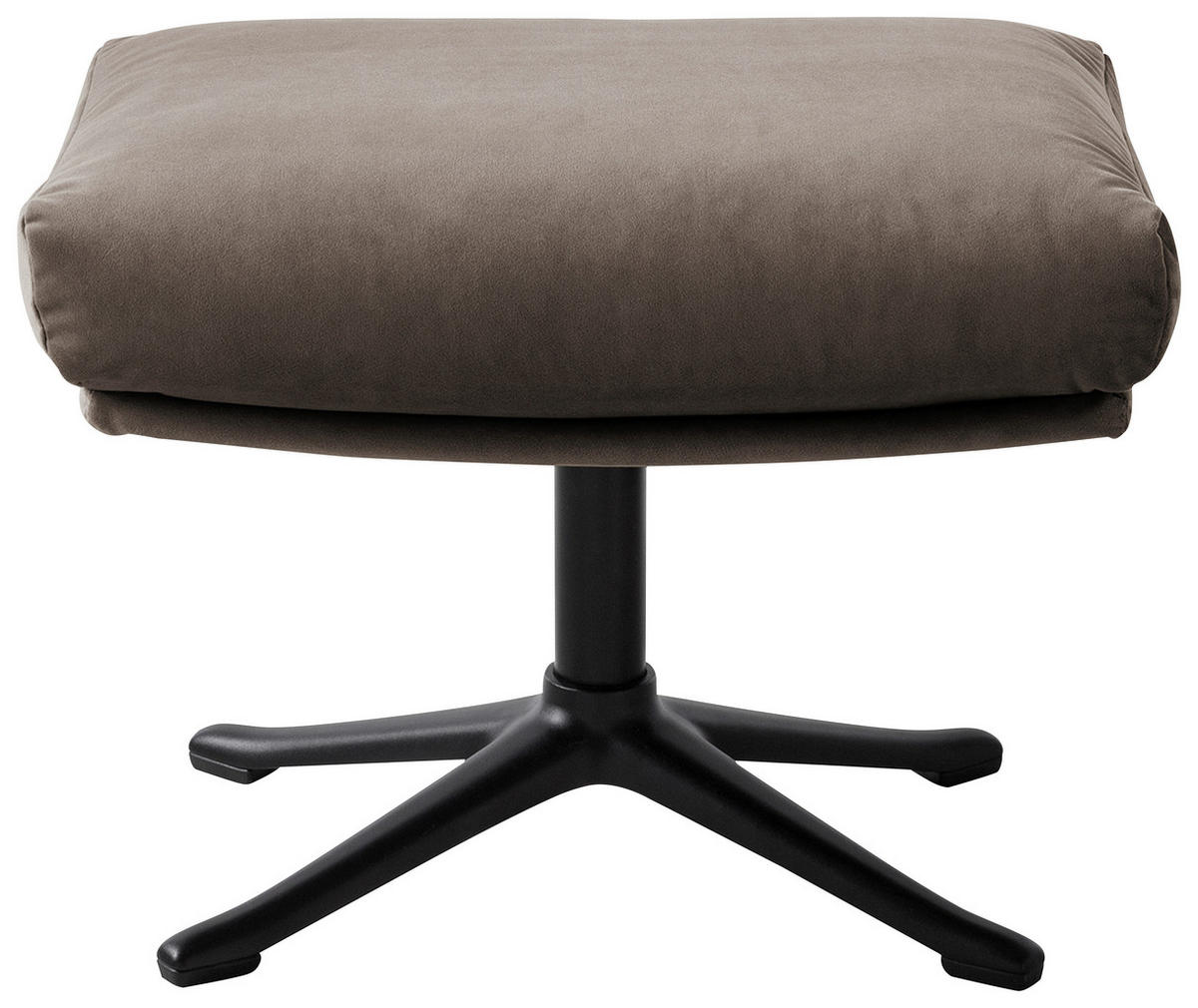 HOCKER in Textil Taupe  - Taupe/Schwarz, Design, Textil/Metall (51/37/41cm) - home24
