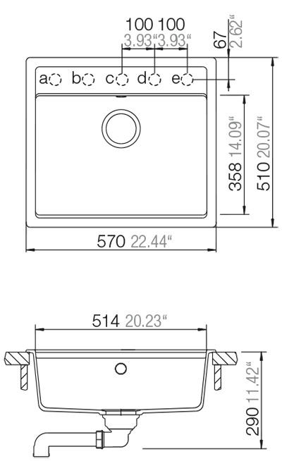 SUDOPER   57/18/51 cm         - crna, Design, kamen (57/18/51cm)