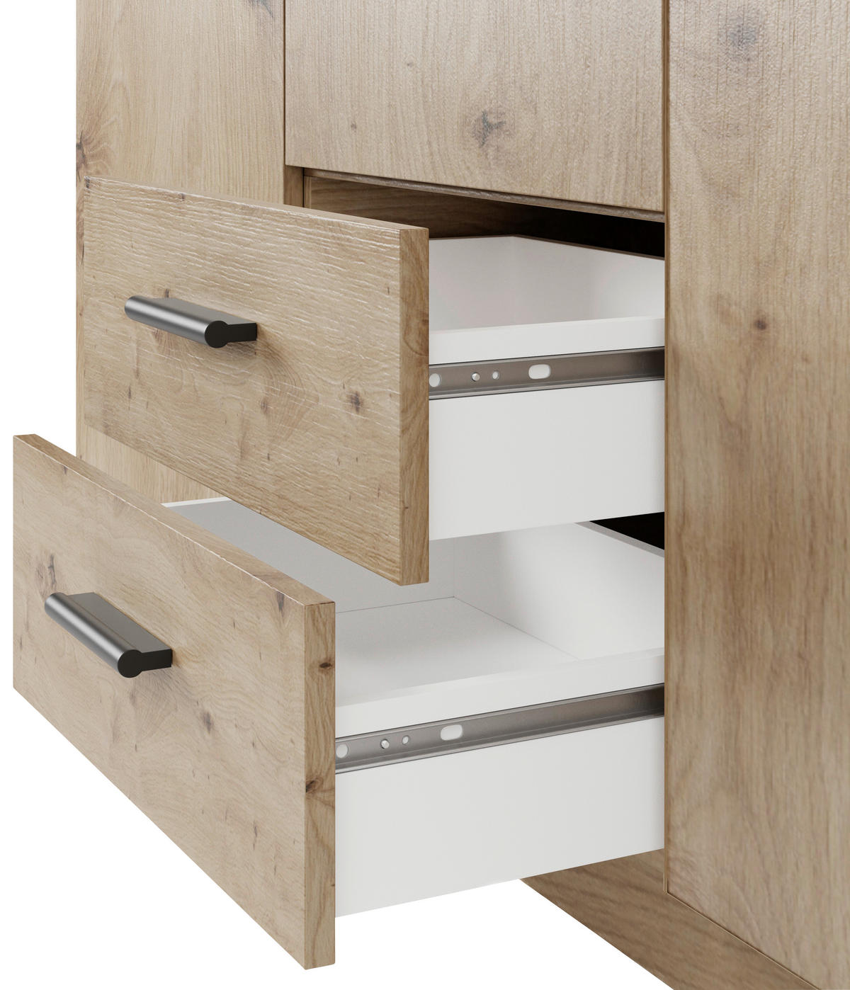 ŠATNÍ SKŘÍŇ S OTOČNÝMI DVEŘMI, dub artisan, 141,2/190/52,1 cm - černá/dub artisan, Konvenční, kompozitní dřevo/plast (141,2/190/52,1cm) - Cantus