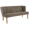 SITZBANK 179/88/76 cm Webstoff Hellbraun Eiche vollmassiv  - Hellbraun/Eichefarben, KONVENTIONELL, Holz/Textil (179/88/76cm) - Cantus