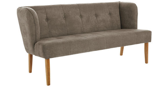 SITZBANK 179/88/76 cm Webstoff Hellbraun Eiche vollmassiv - Hellbraun/Eichefarben, KONVENTIONELL, Holz/Textil (179/88/76cm) - Cantus