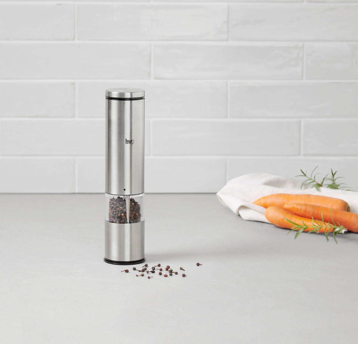 ELEKTR. SALZ-/PFEFFERMÜHLE  - Klar/Silberfarben, Basics, Keramik/Kunststoff (5,2/22cm) - Homeware Profession.