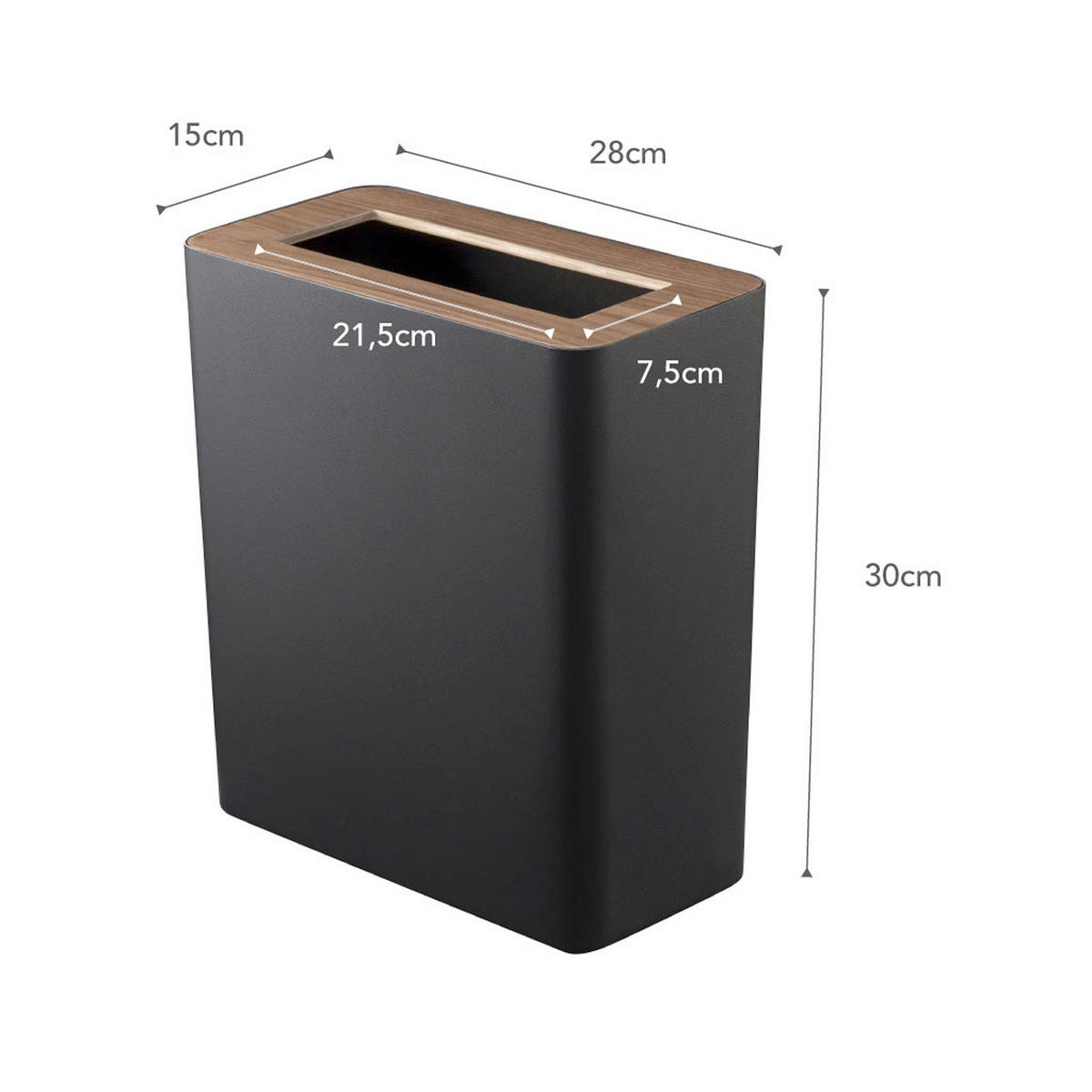 AUFBEWAHRUNGSBOX 28/15/30 cm  - Schwarz, Basics, Metall (28/15/30cm)