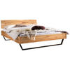 BETT 160/200 cm  in Anthrazit, Buchefarben  - Anthrazit/Buchefarben, MODERN, Holz/Metall (160/200cm) - Hasena