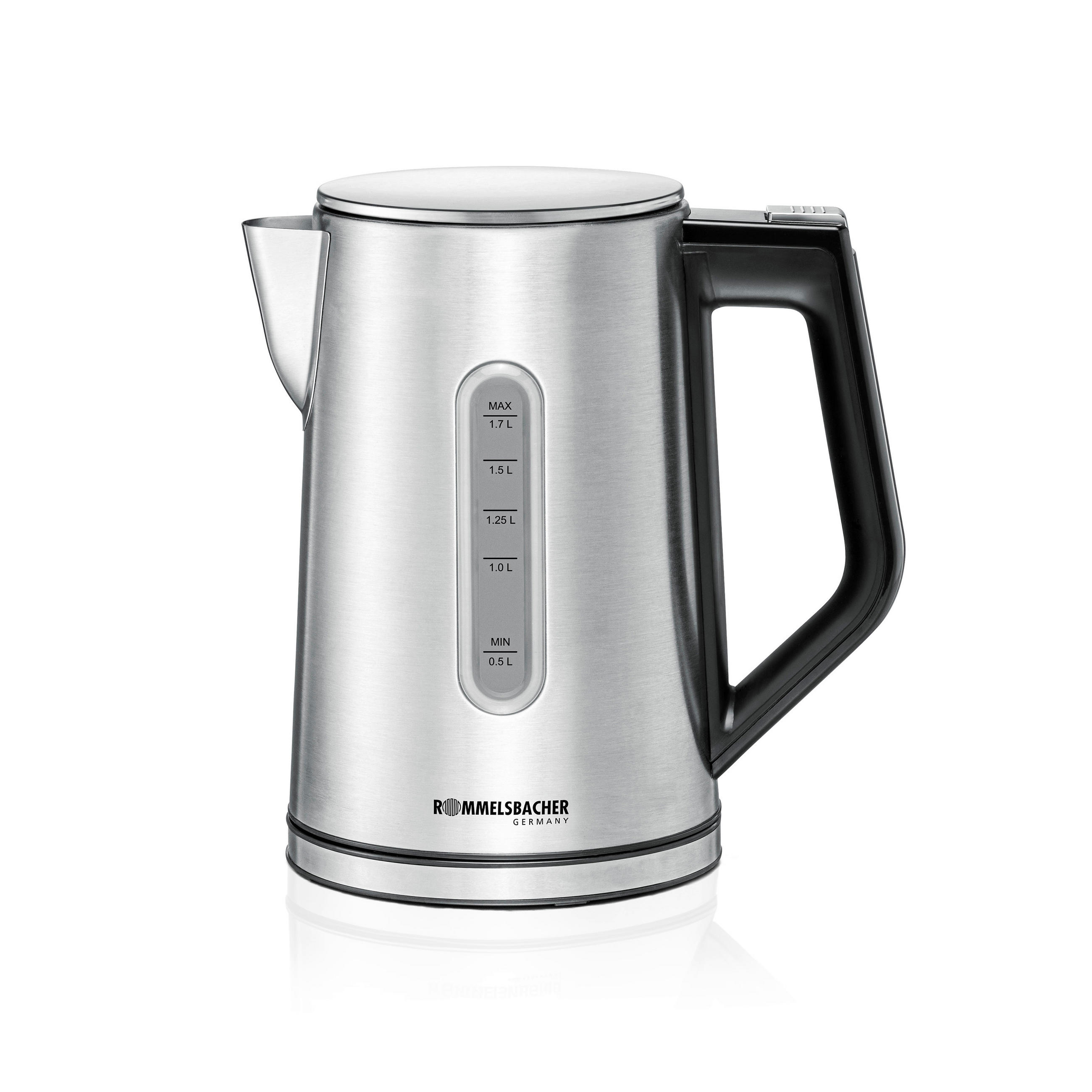 WASSERKOCHER 1,7 L  - Edelstahlfarben, Basics, Metall (23/24/15cm) - Rommelsbacher