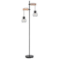 STEHLEUCHTE - Schwarz/Naturfarben, Design, Holz/Metall (47/168cm) - Marama
