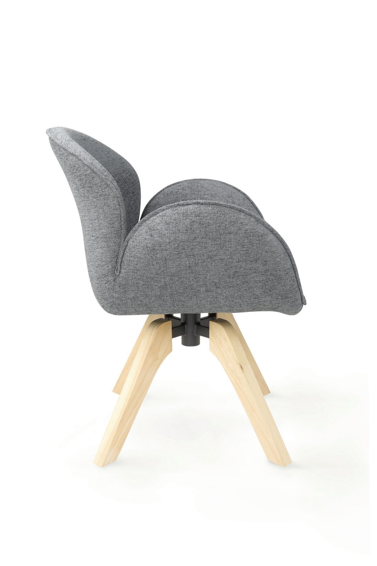 ARMLEHNSTUHL in Holz, Textil Dunkelgrau, Hellbraun  - Hellbraun/Dunkelgrau, Basics, Holz/Textil (61/82/63,5cm) - Tom Tailor