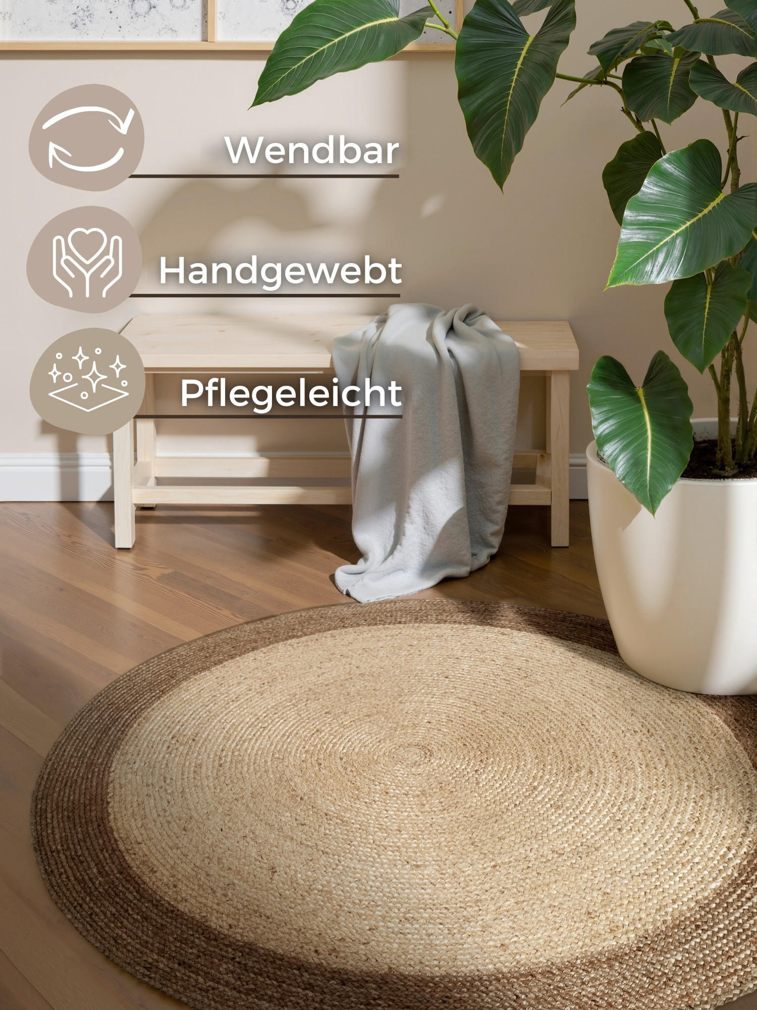 JUTETEPPICH 240 cm Jutta Creme, Greige  - Greige/Creme, Basics, Textil (240cm)