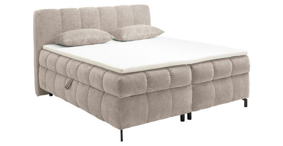 BOXBETT 180/200 cm  in Creme  - Creme/Schwarz, KONVENTIONELL, Kunststoff/Textil (180/200cm) - Hom`in