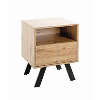 BEISTELLTISCH 45/40/60 cm Eichefarben rechteckig  - Eichefarben/Schwarz, Design, Holzwerkstoff/Metall (45/40/60cm)