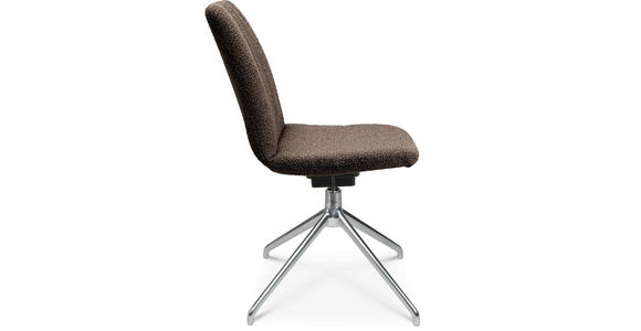 STUHL in Aluminium Flachgewebe Metall, Textil - Dunkelbraun/Alufarben, Design, Textil/Metall (46/81,5-84,5/55cm) - Johann Jakob