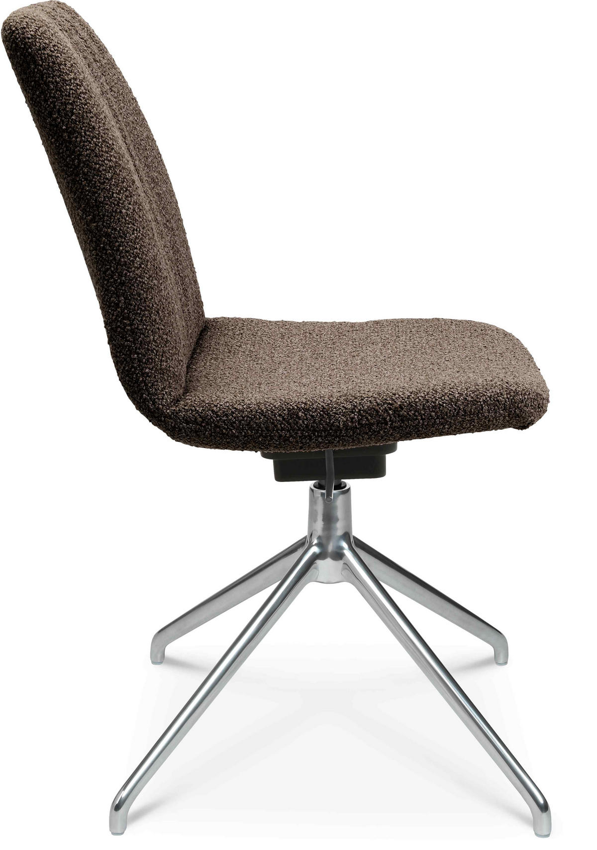 STUHL  in Aluminium Flachgewebe  - Dunkelbraun/Alufarben, Design, Textil/Metall (46/81,5-84,5/55cm) - Johann Jakob
