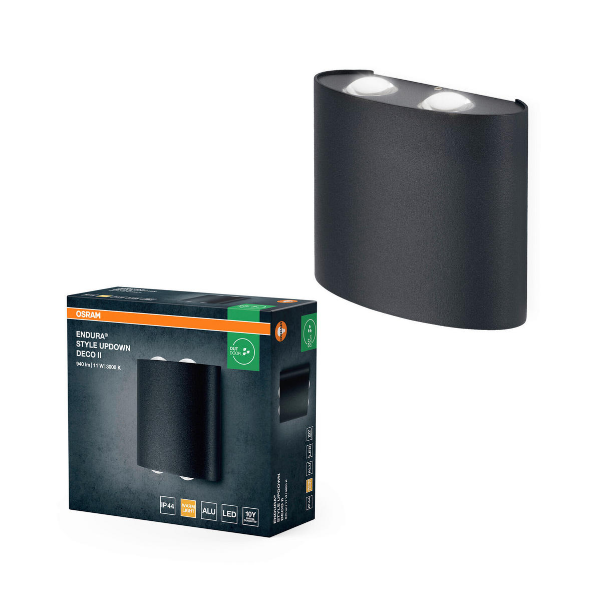 LED-AUßENLEUCHTE 5/14/13 cm   - Dunkelgrau, Basics, Kunststoff/Metall (5/14/13cm) - Osram