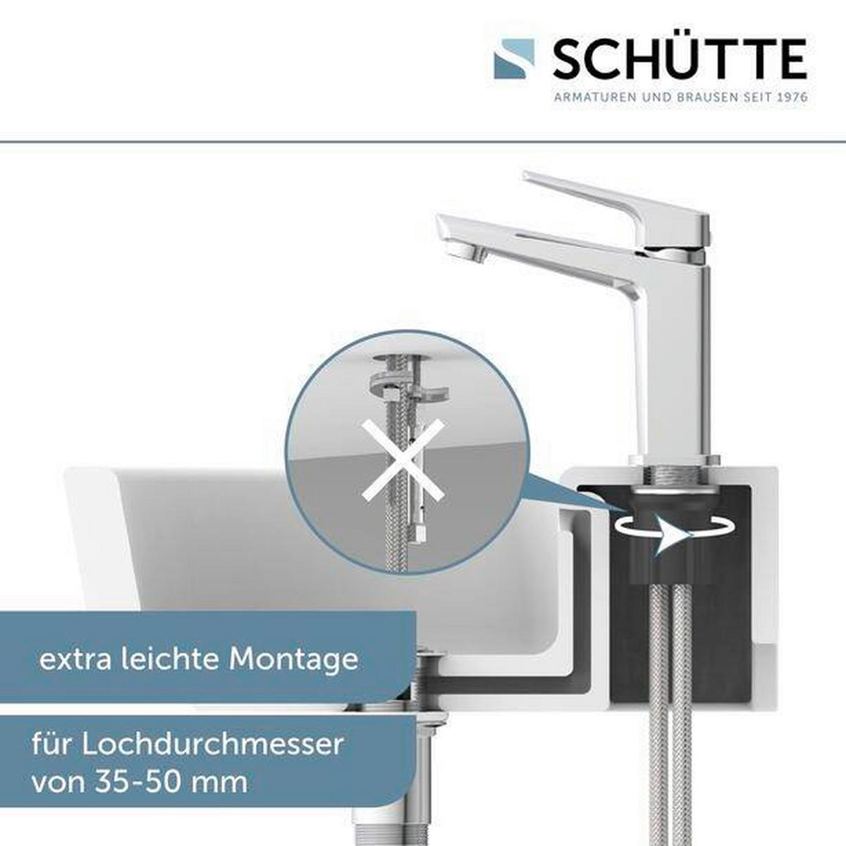 WASCHTISCHARMATUR 5,5/16/15,7 cm  - Chromfarben, Basics, Metall (5,5/16/15,7cm) - Schütte