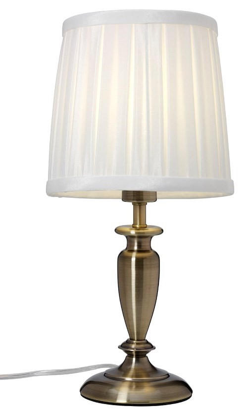 BORDSLAMPA 14-17/34 cm   - vit/mässingsfärgad, Design, metall/textil (14-17/34cm)