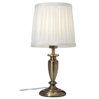BORDSLAMPA 14-17/34 cm   - vit/mässingsfärgad, Design, metall/textil (14-17/34cm)