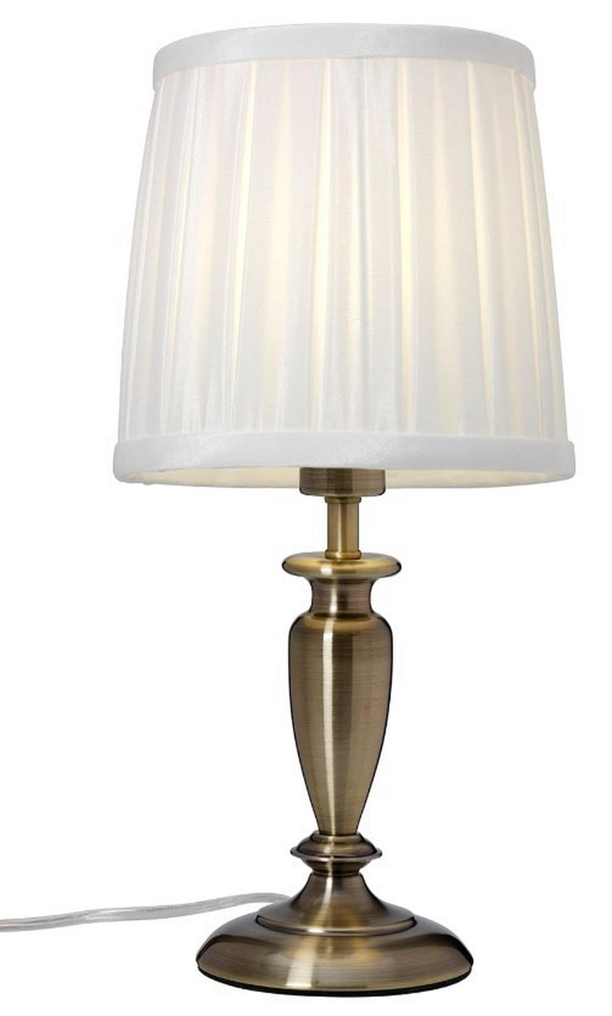 BORDSLAMPA 14-17/34 cm   - vit/mässingsfärgad, Design, metall/textil (14-17/34cm)
