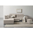 ECKSOFA  in Webstoff Beige  - Beige/Schwarz, KONVENTIONELL, Holz/Textil (244/283cm) - Carryhome