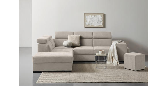 ECKSOFA  in Webstoff Beige  - Beige/Schwarz, KONVENTIONELL, Holz/Textil (244/283cm) - Carryhome