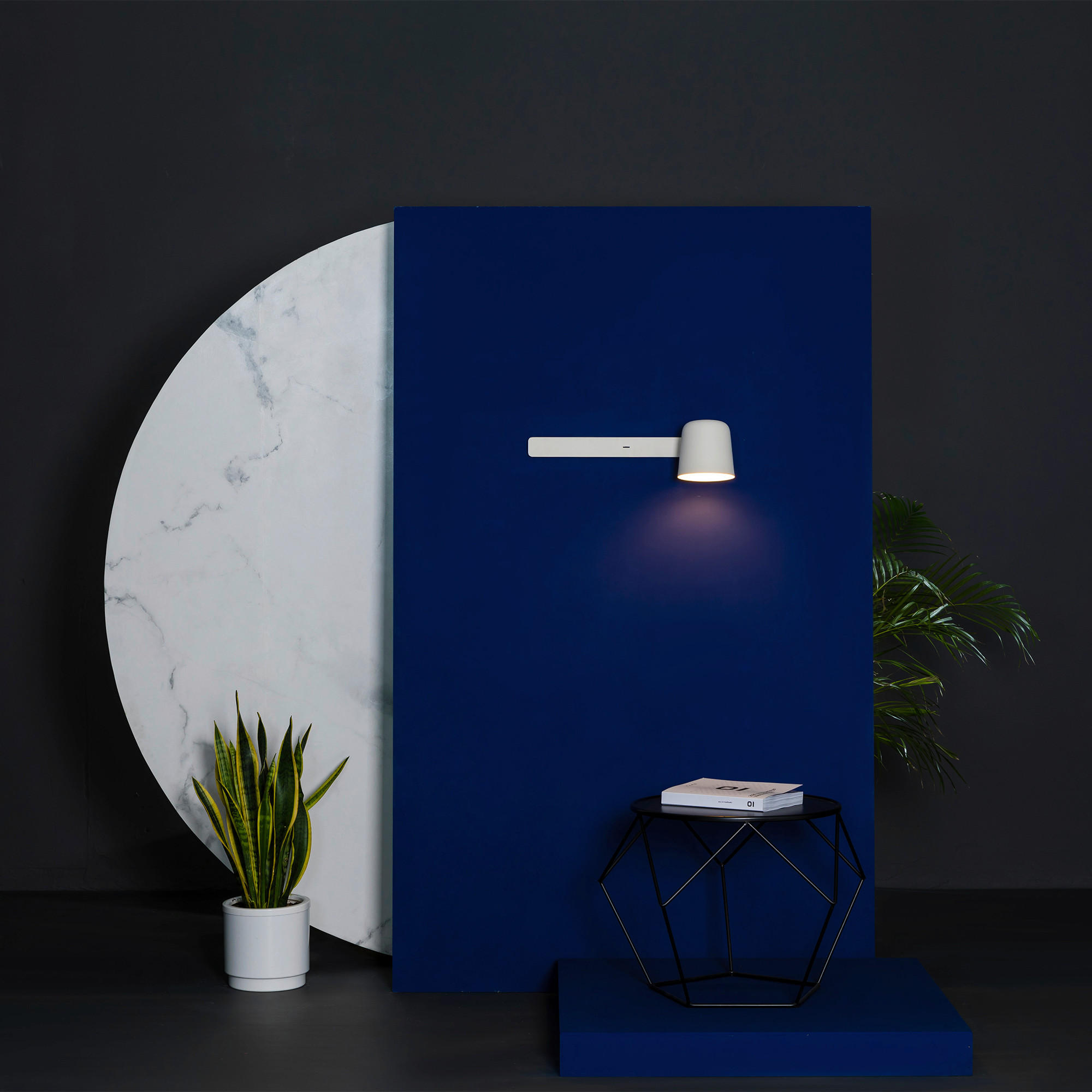 WANDLEUCHTE 14.5/18/46 cm   - Weiß, Basics, Metall (14.5/18/46cm)