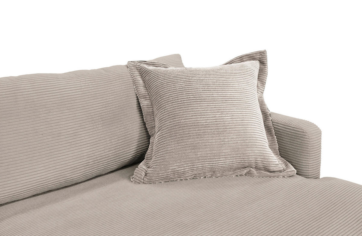KUTNA GARNITURA tekstil  svijetlo smeđa   - svijetlo smeđa/crna, Design, tekstil/metal (268/193cm) - P & B