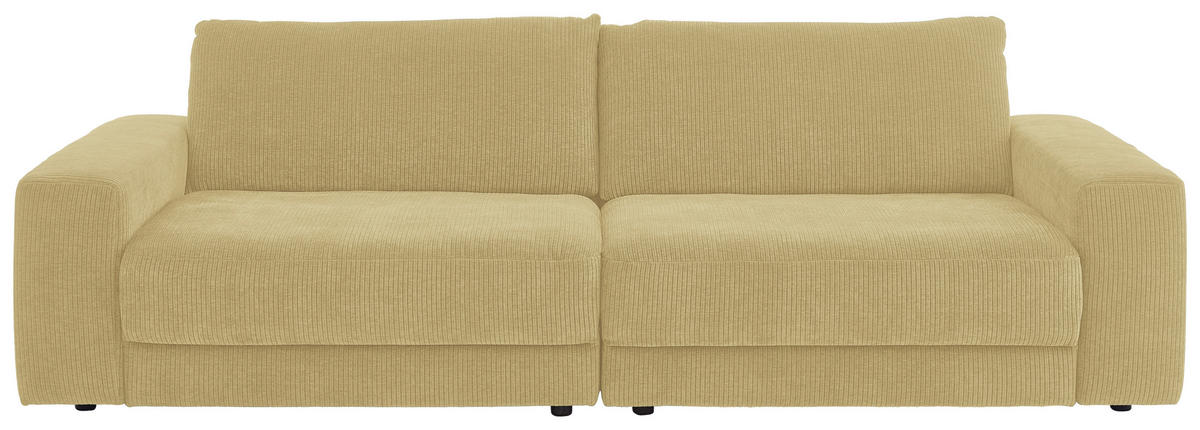 BIGSOFA in Chenille, Jacquard Honig  - Schwarz/Honig, Design, Kunststoff/Textil (270/83/125cm) - Niels Andersson
