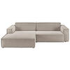ECKSOFA Sandfarben Feincord  - Sandfarben/Schwarz, KONVENTIONELL, Kunststoff/Textil (168/276cm) - Hom`in