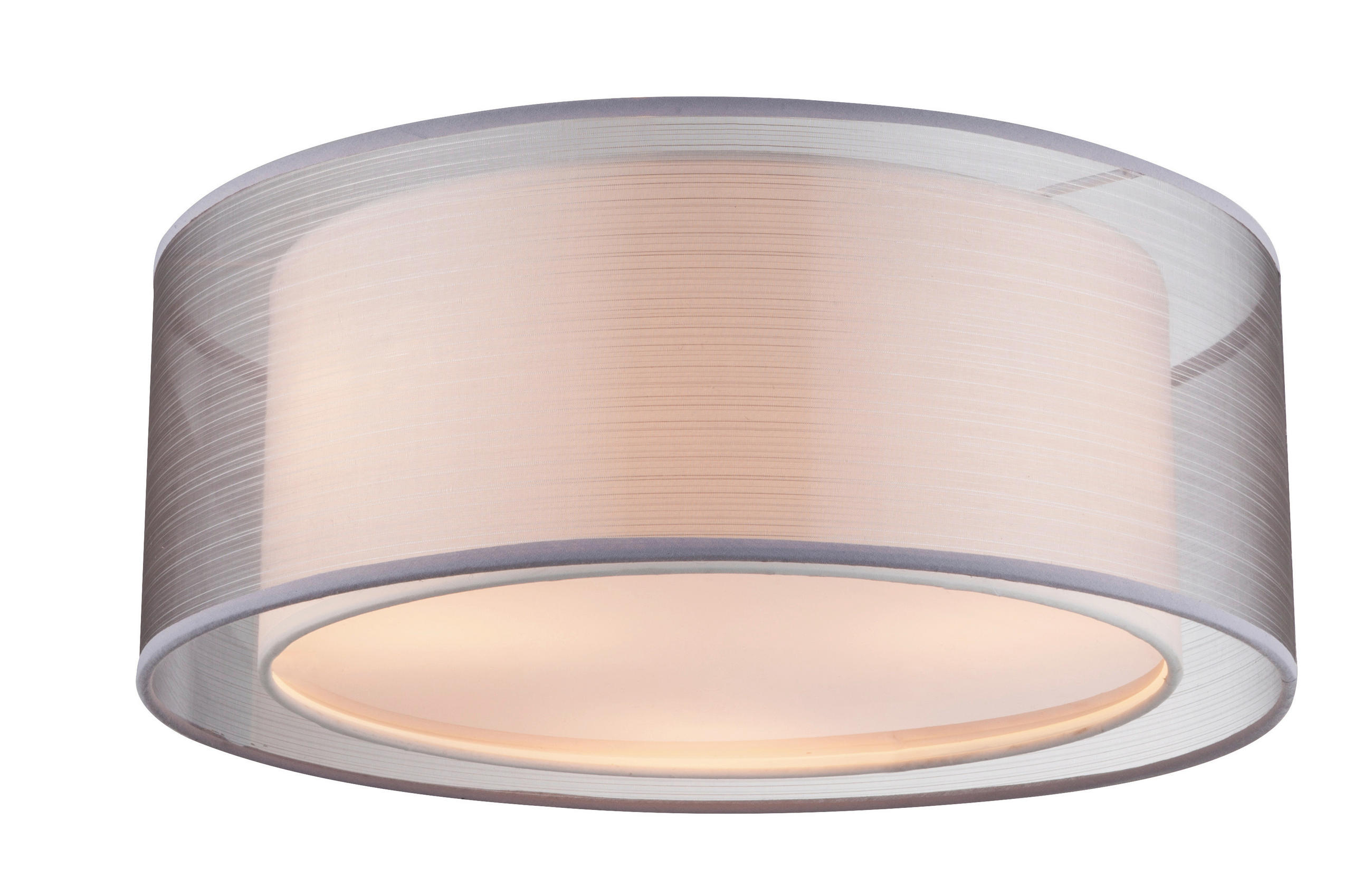 DECKENLEUCHTE Theo 40/17,5 cm   - Grau/Nickelfarben, Design, Kunststoff/Textil (40/17,5cm) - Globo
