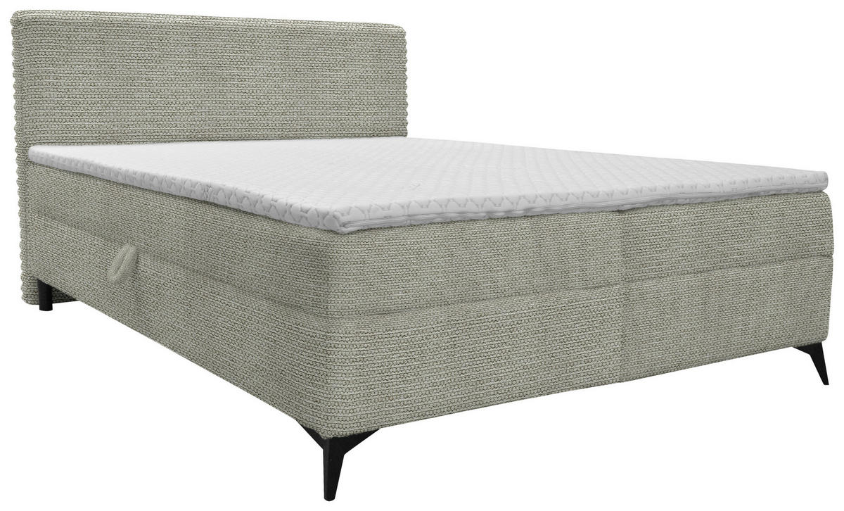 BOXBETT 160/200 cm  in Greige  - Greige/Schwarz, Design, Holz/Holzwerkstoff (160/200cm) - Xora