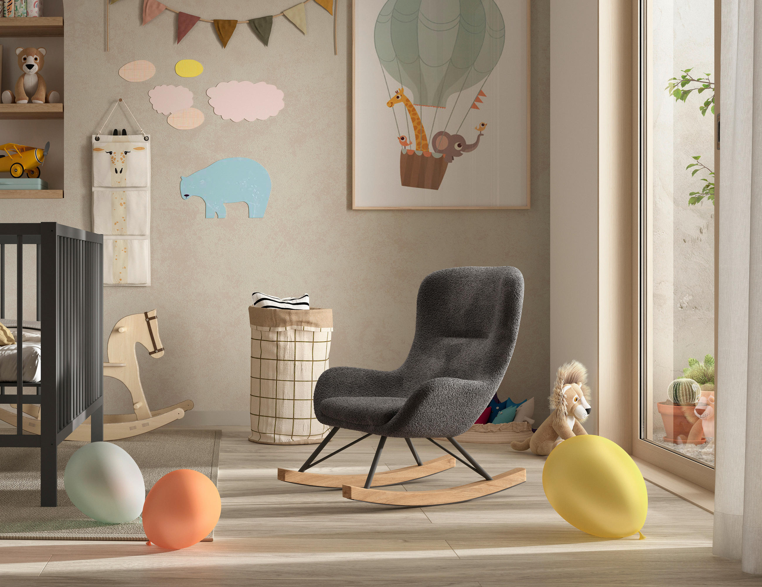 KINDERSESSEL - Anthrazit, MODERN, Textil (55/69/65cm) - MID.YOU