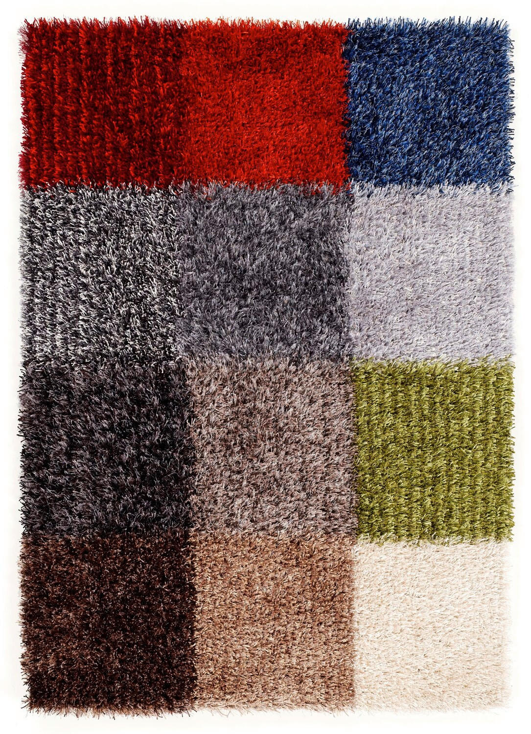 HOCHFLORTEPPICH 65/130 cm Rosemary Luxury Home Shaggy Multicolor rechteckig  - Multicolor, Basics, Textil (65/130cm) - Novel