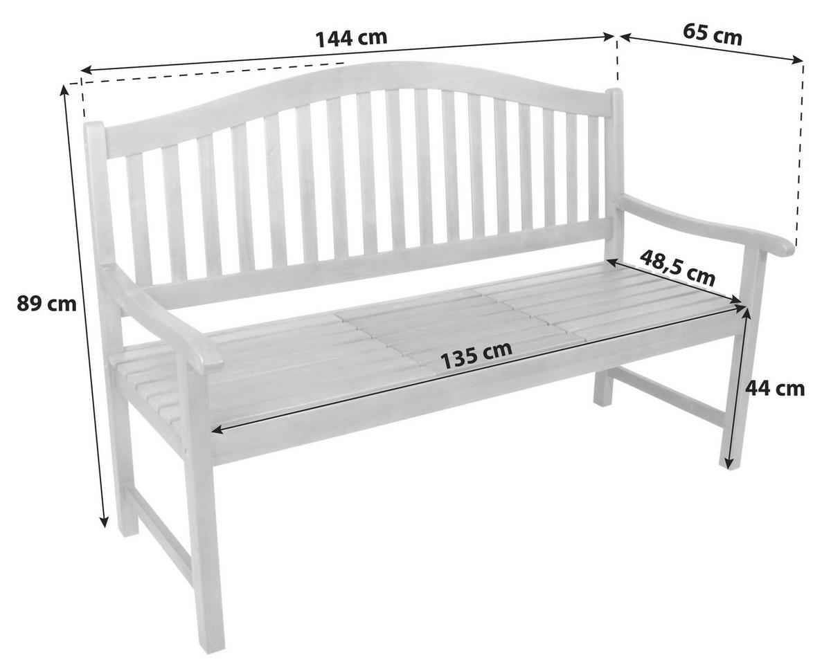 GARTENBANK 144/89/65 cm  in Braun  - Braun, Basics, Holz (144/89/65cm)