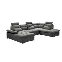 SOFFA i vävt tyg grå, svart  - kromfärg/svart, Design, textil/plast (170/324/218cm) - MID.YOU