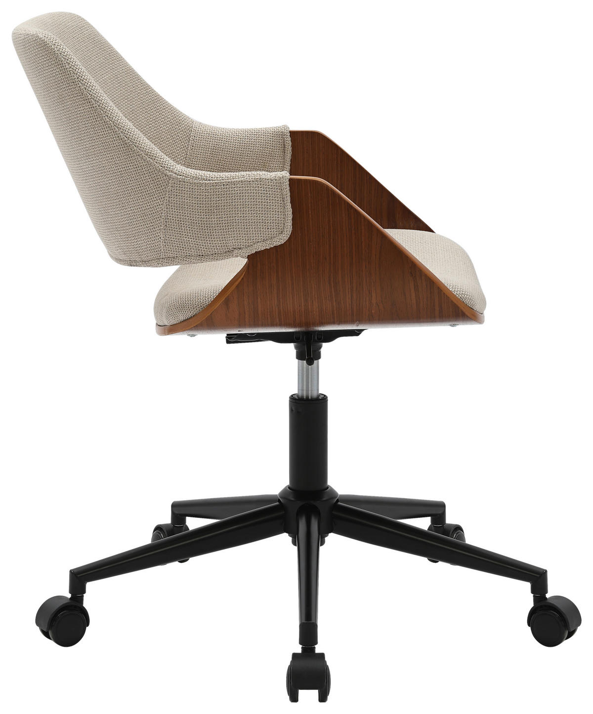 DREHSTUHL  in Leinenoptik Beige, Walnussfarben  - Beige/Walnussfarben, MODERN, Holz/Kunststoff (51/78/88/57cm) - MID.YOU