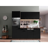 KUHINJSKI BLOK - črna/barve hrasta, Basics, umetna masa/leseni material (205cm) - Respekta