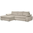 ECKSOFA in Flachgewebe Beige  - Chromfarben/Beige, Design, Kunststoff/Textil (173/294cm) - Carryhome