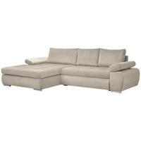 ECKSOFA in Flachgewebe Beige  173/294 cm  - Chromfarben/Beige, Design, Kunststoff/Textil (173/294cm) - Carryhome