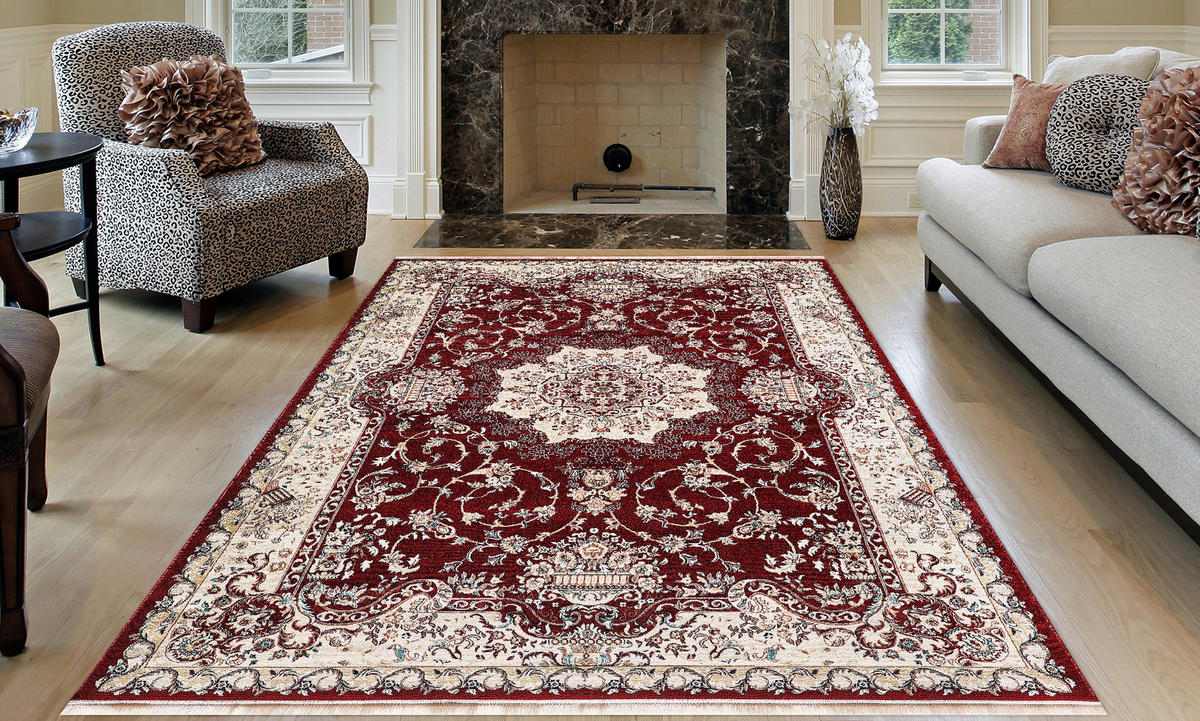 VINTAGE-TEPPICH 120/170 cm Semerkand Dunkelrot, Beige  - Beige/Dunkelrot, LIFESTYLE, Textil (120/170cm)