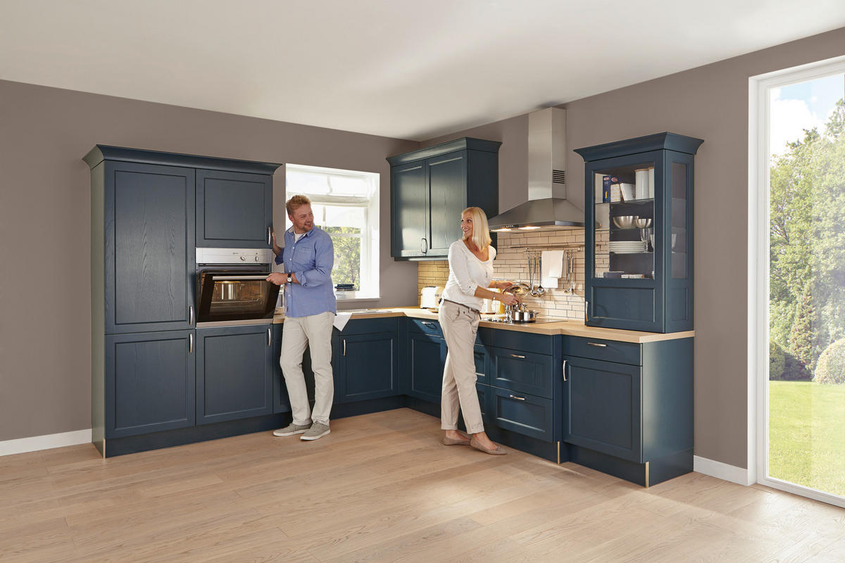 EINBAUKÜCHE BRISTOL  - Blau, LIFESTYLE, Holzwerkstoff - Moderano