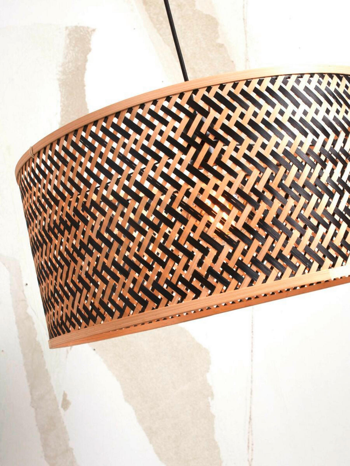 STEHLEUCHTE 58/32/150 cm    - Schwarz/Naturfarben, Trend (58/32/150cm) - Good & Mojo