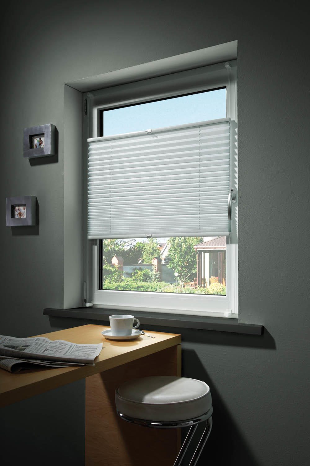 PLISSEE  halbtransparent   40/100 cm   - Weiß, Basics, Textil (40/100cm) - Homeware