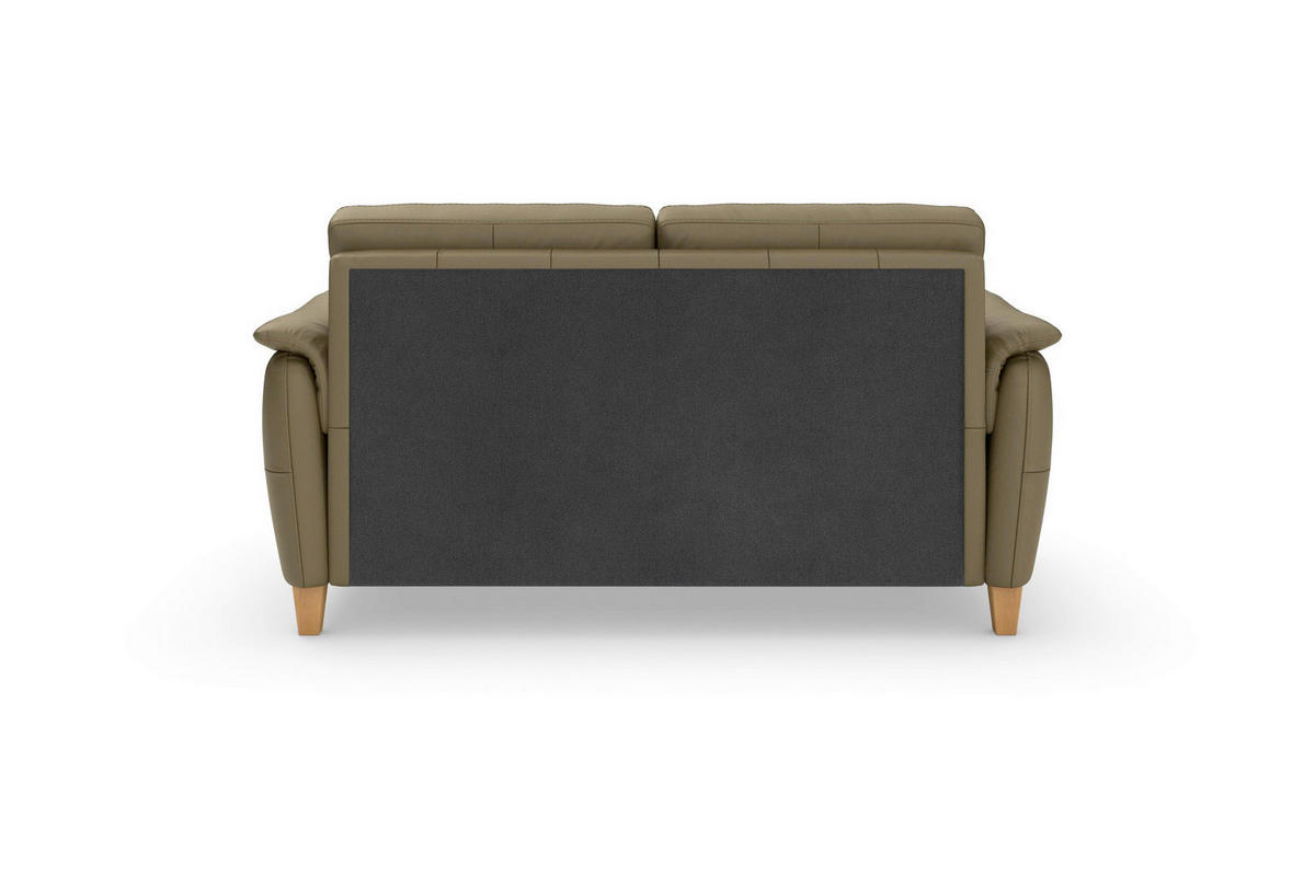 3-SITZER-SOFA PALMERA E Echtleder Olivgrün  - Eichefarben/Olivgrün, Basics, Leder/Holz (179/89/89cm) - Sit & More