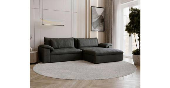 ECKSOFA  in Webstoff Anthrazit  306/198 cm  - Anthrazit/Schwarz, MODERN, Kunststoff/Textil (306/198cm) - Carryhome
